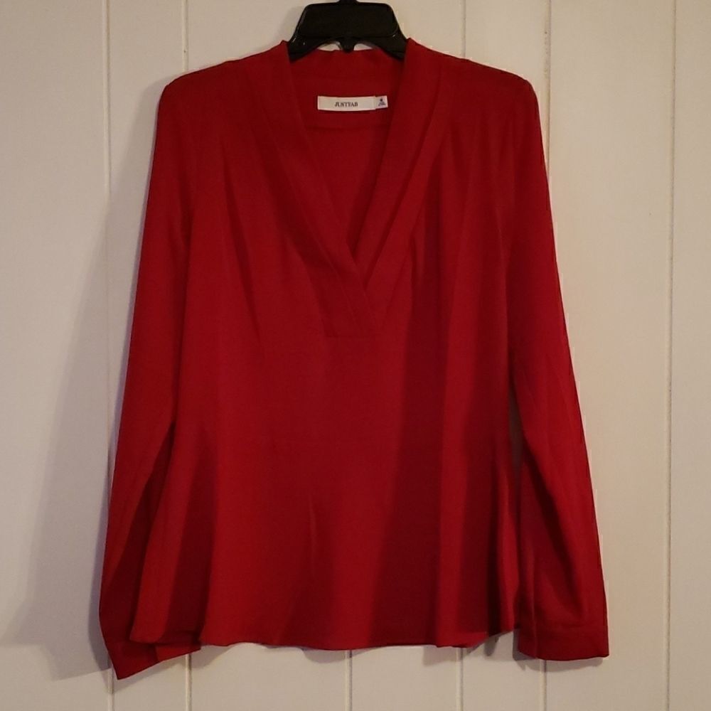JUSTFAB Women's Red Blouse Size Medium M
